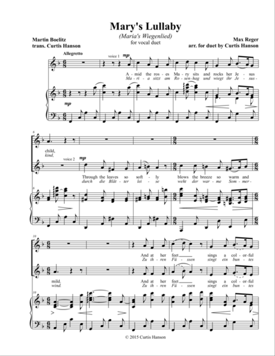 Mary's Lullaby (2 pt.) Mary's Lullaby (2 pt.) SA scores gallery preview page 1