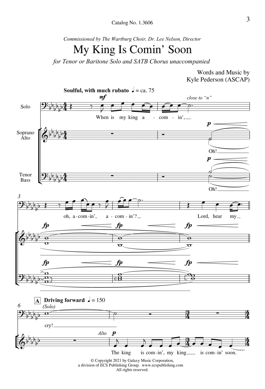 My King Is Comin' Soon 4-Part scores gallery preview page 1