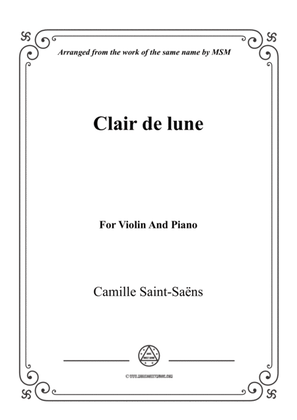 Saint-Saëns-Clair de lune,for Violin and Piano