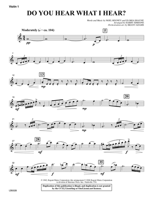 Do You Hear What I Hear? (Orchestration) (arr. Harry Simeone) - Violin 1