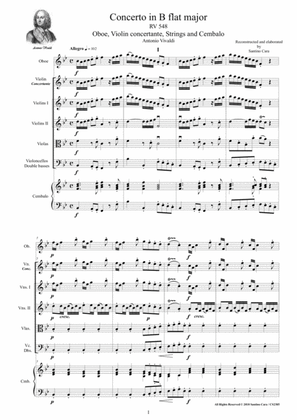 Book cover for Vivaldi - Concerto in B flat major RV 548 for Oboe, Violin, Strings and Cembalo