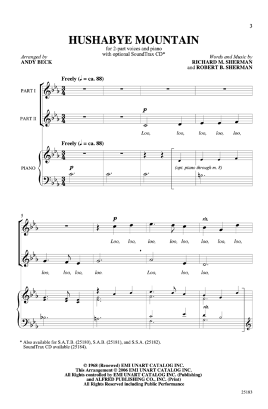 Hushabye Mountain 2-Part scores gallery preview page 2