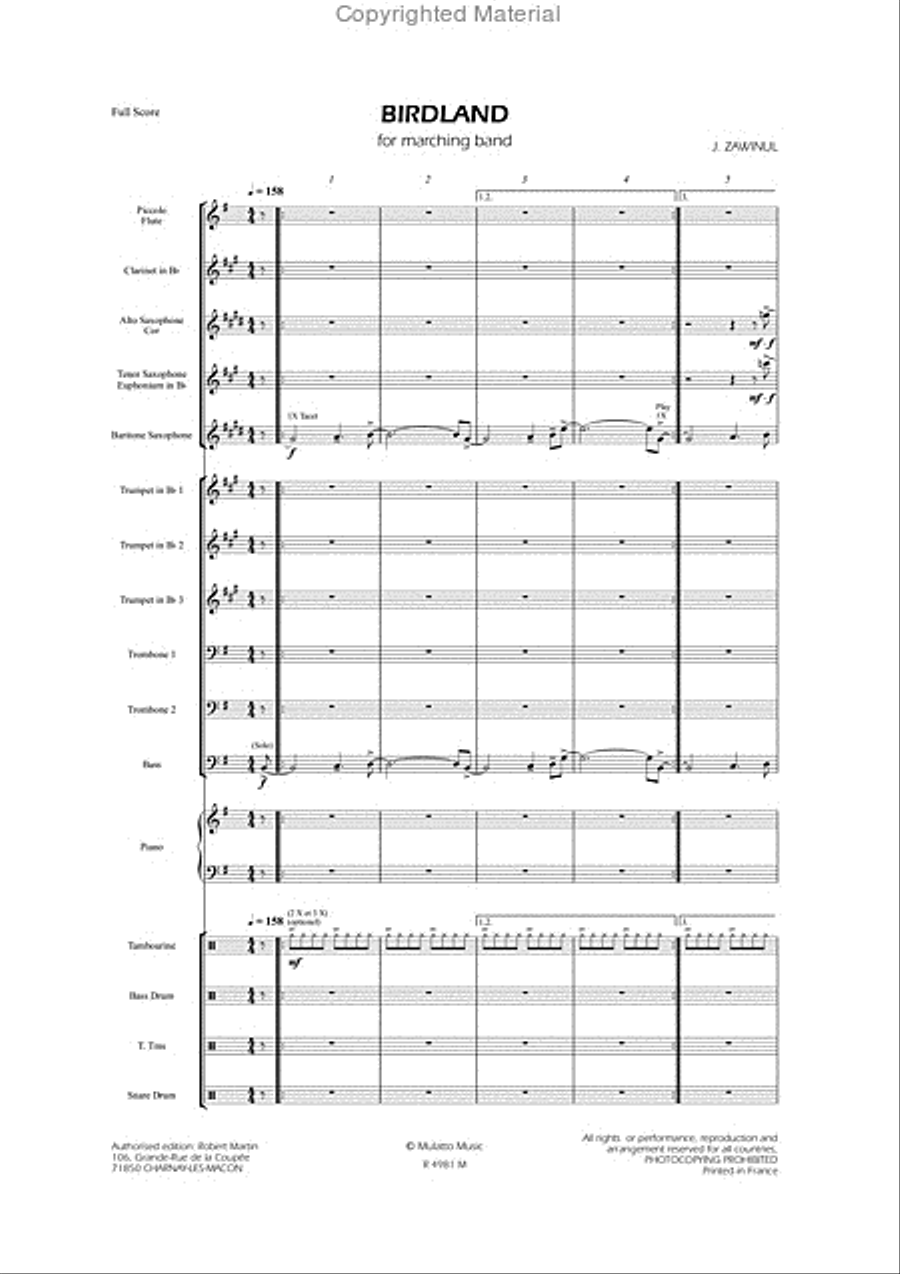 Birdland Birdland Marching Band scores gallery preview page 2