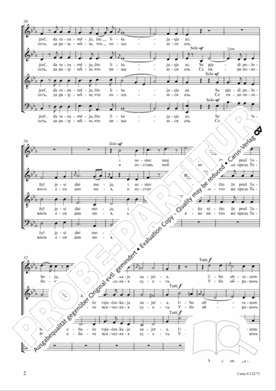 O Lord, make me to know mine end (Skazy mi, Hospodi, koncinu moju) 4-Part scores gallery preview page 3