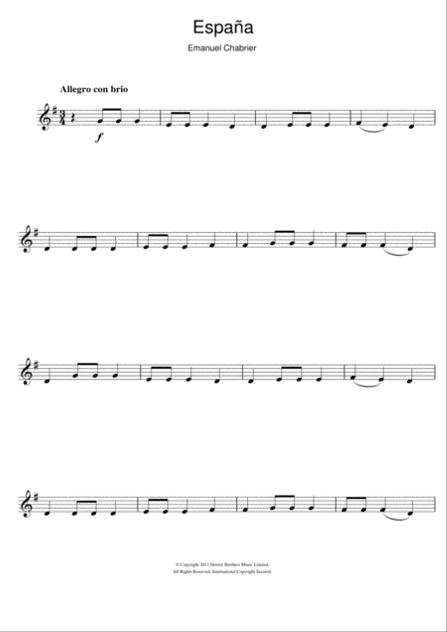 Espana Espana Clarinet Solo scores gallery preview page 1