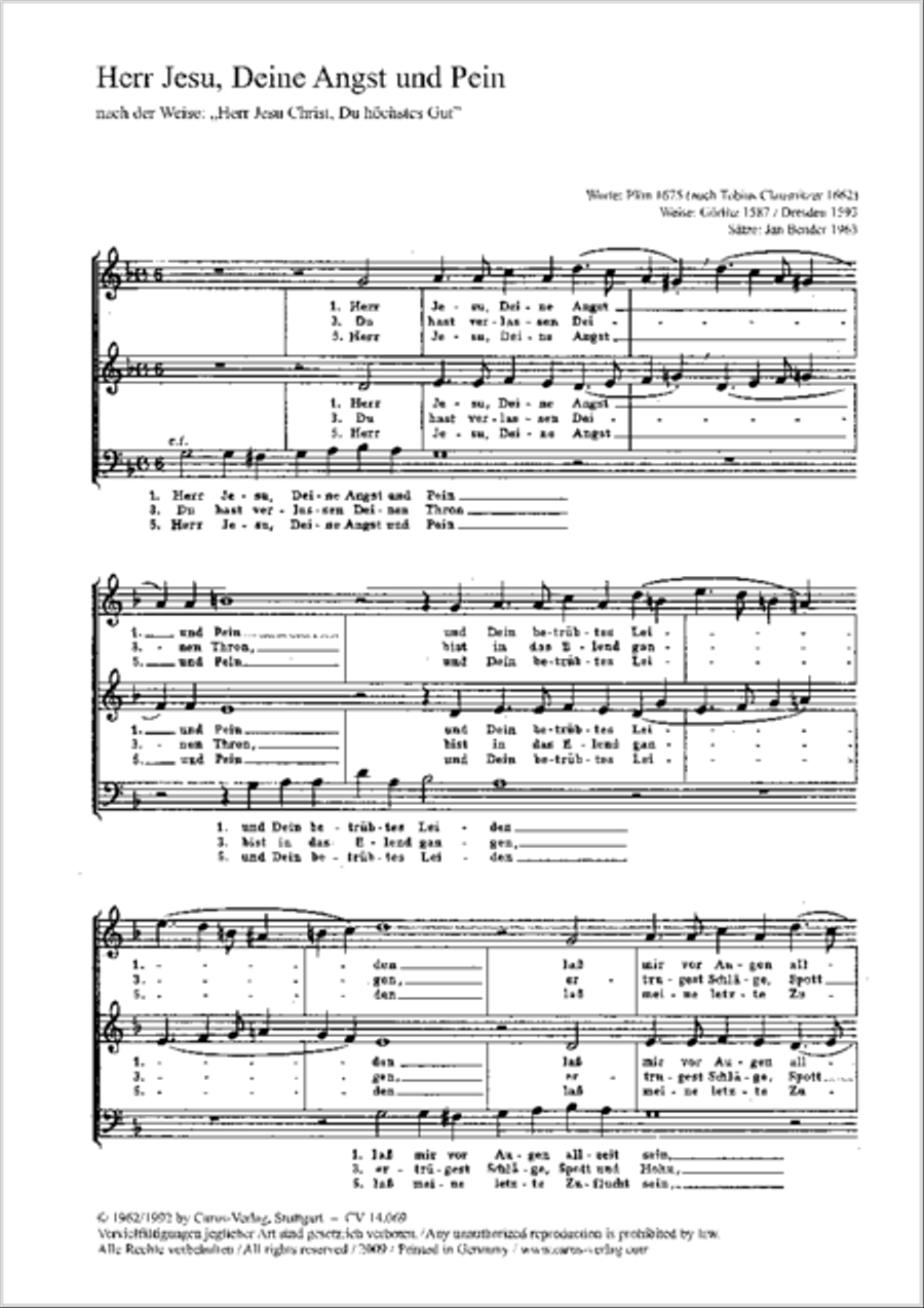Herr Jesu, deine Angst und Pein 3-Part scores gallery preview page 6