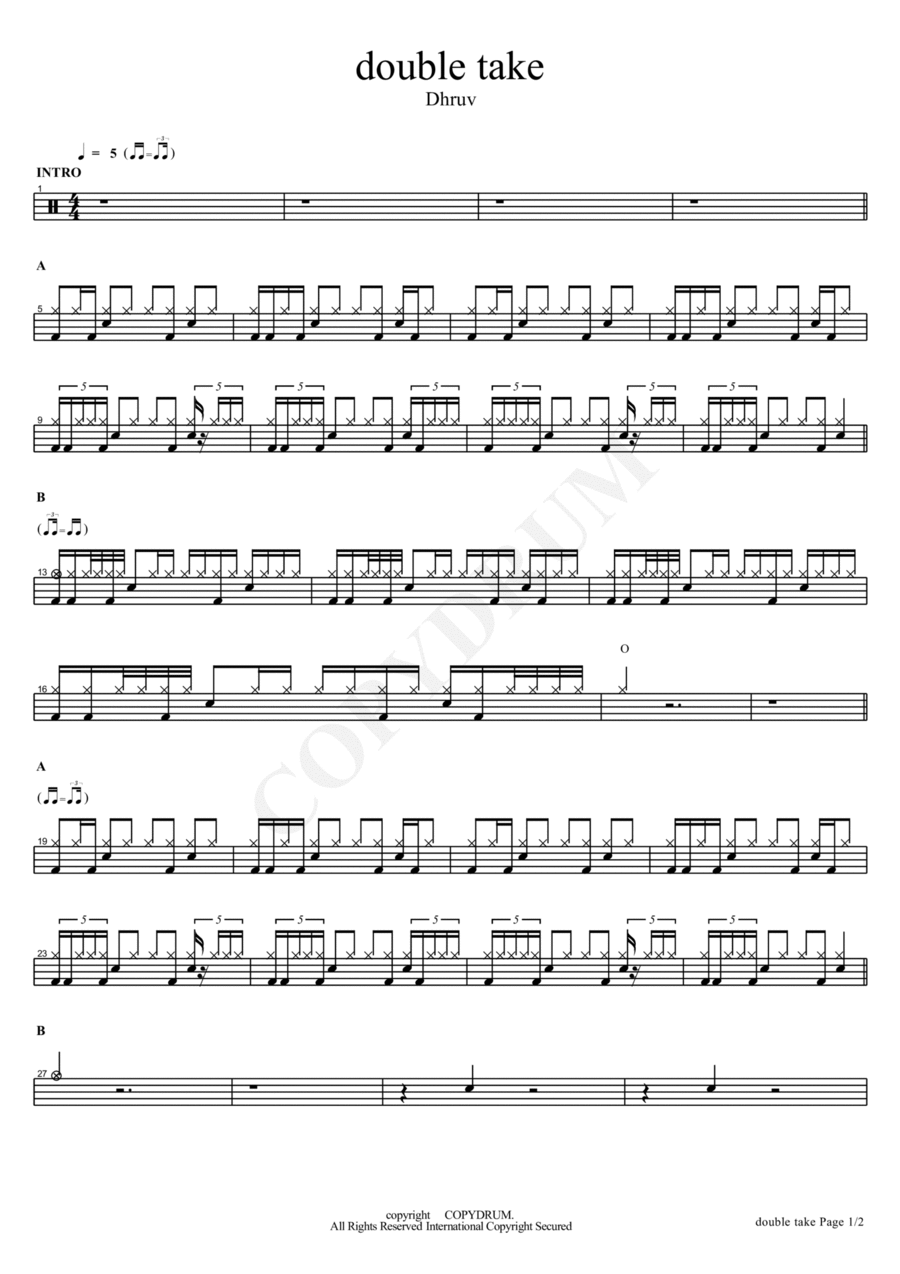 Double Take Drum Set scores gallery preview page 1