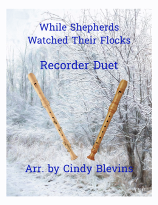 Book cover for While Shepherds Watched Their Flocks, Recorder Duet