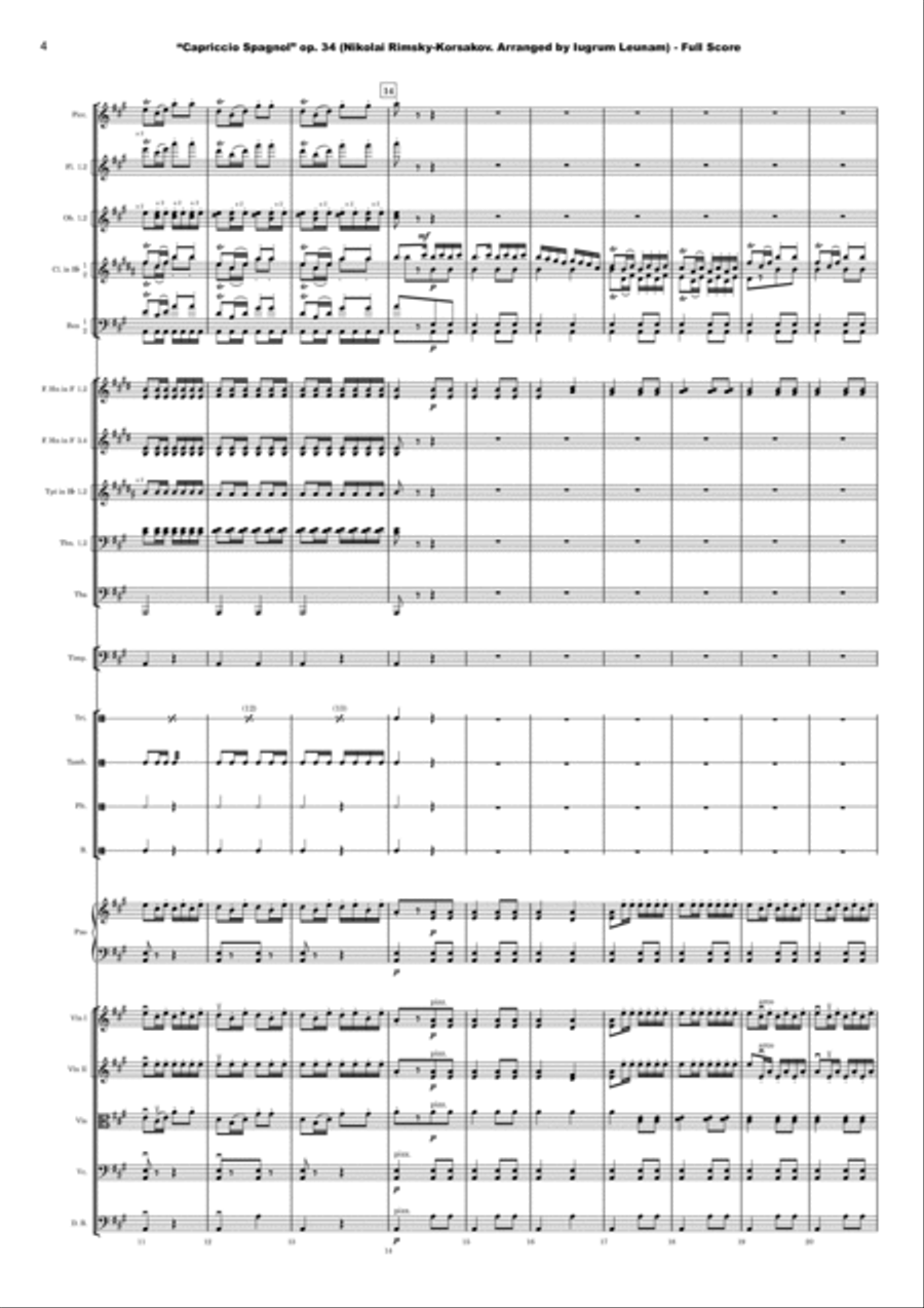 Capriccio Spagnol Full Orchestra scores gallery preview page 4