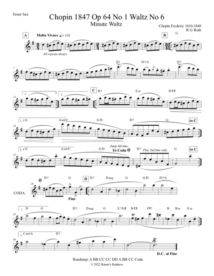 Chopin Minute Waltz Saxophone