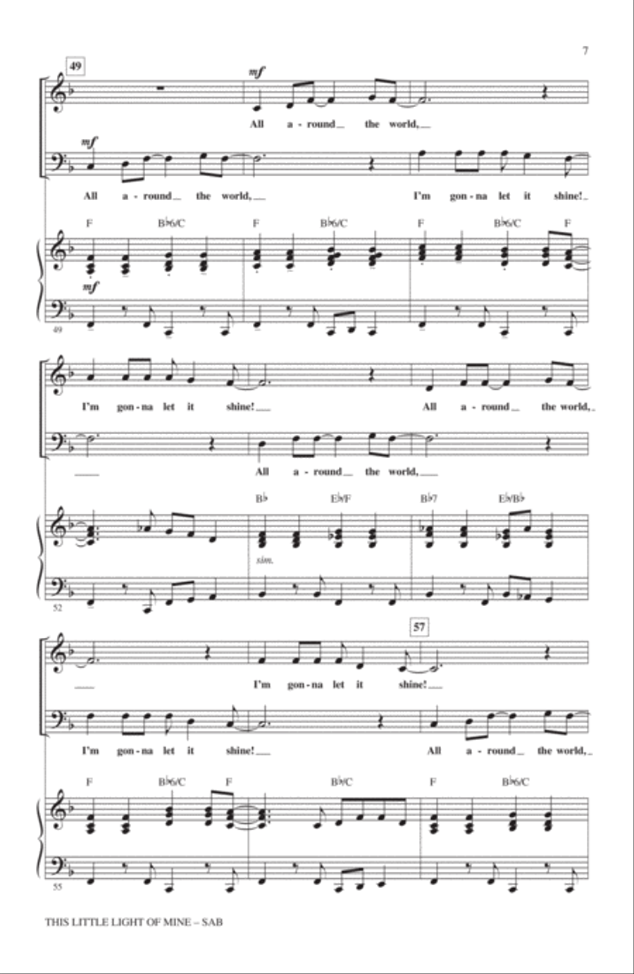 This Little Light Of Mine 3-Part scores gallery preview page 6