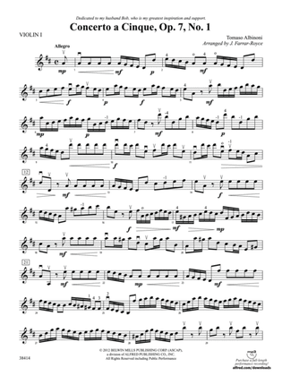 Book cover for Concerto a Cinque, Op. 7, No. 1: 1st Violin