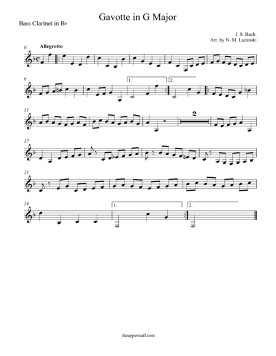 Gavotte in G Clarinet Solo scores gallery preview page 3