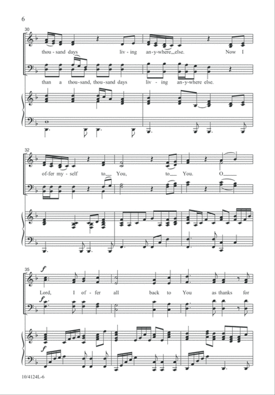 A Servant in Your Heavenly House 4-Part scores gallery preview page 6
