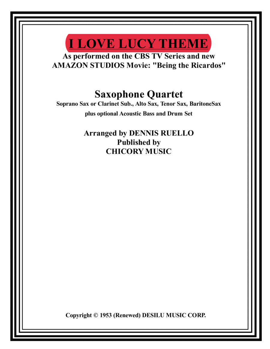 I Love Lucy Woodwind Quartet scores gallery preview page 1