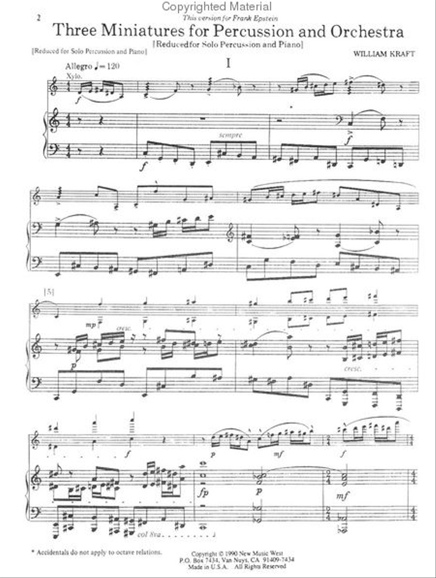 Three Miniatures for Percussion and Orchestra Chamber Music scores gallery preview page 2