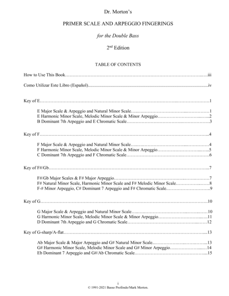 Dr. Morton's Primer Scale & Arpeggio Fingerings for the Double Bass, 2nd Edition