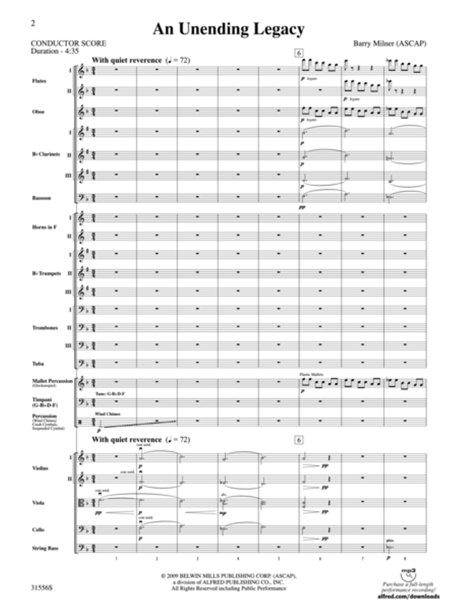 An Unending Legacy (score only) Full Orchestra scores gallery preview page 2