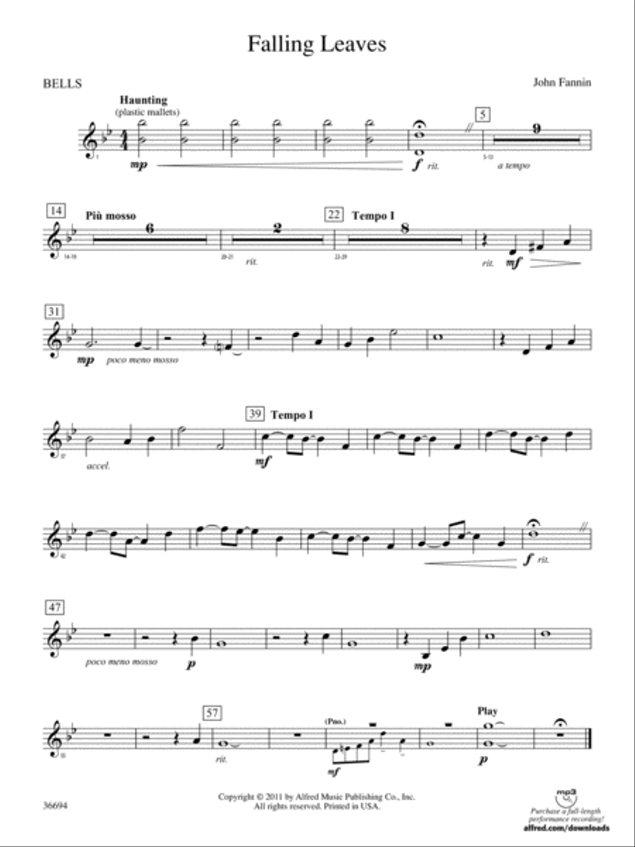 Falling Leaves: Bells Falling Leaves: Bells Concert Band scores gallery preview page 1