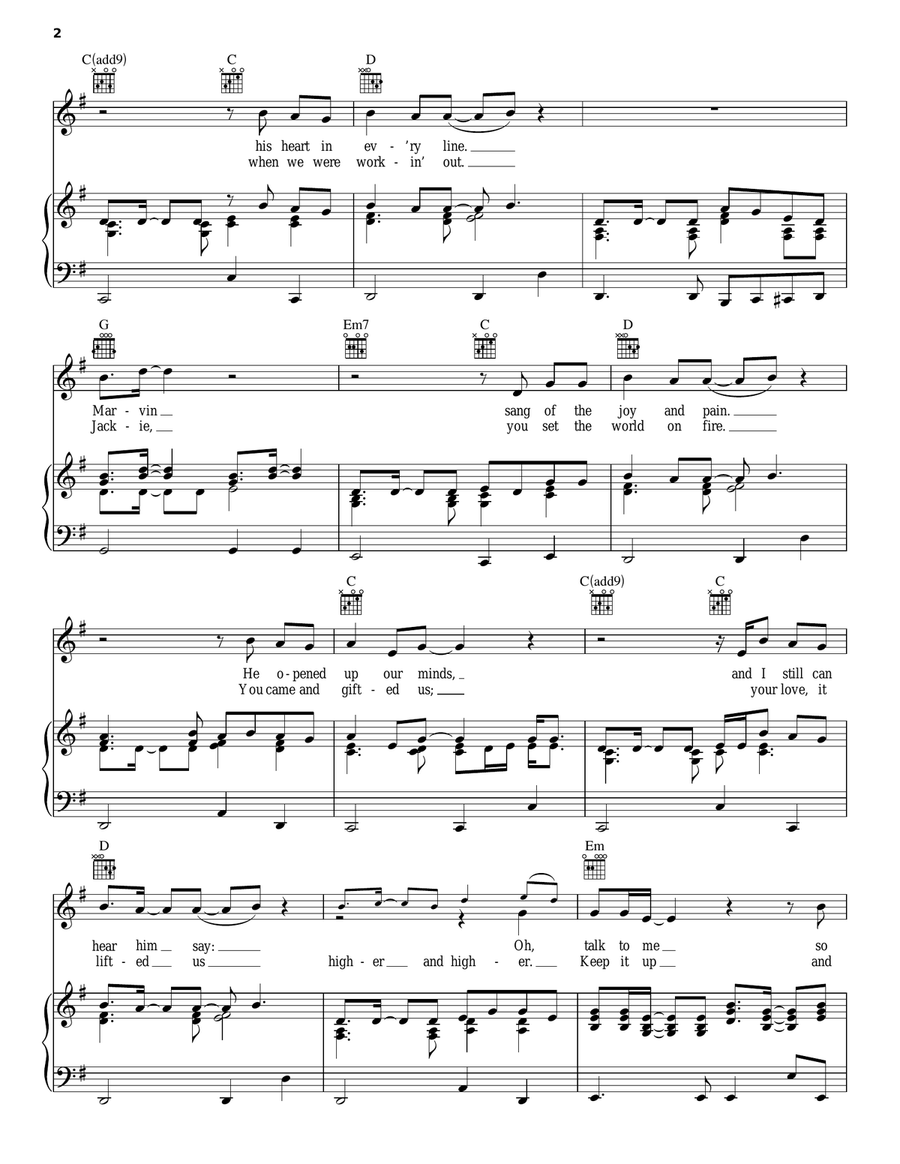 Nightshift Piano, Vocal, Guitar scores gallery preview page 2