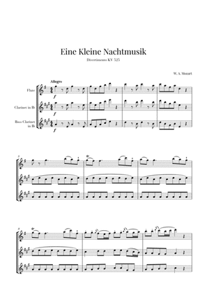 Book cover for Eine Kleine Nachtmusik for Flute, Clarinet and Bass Clarinet