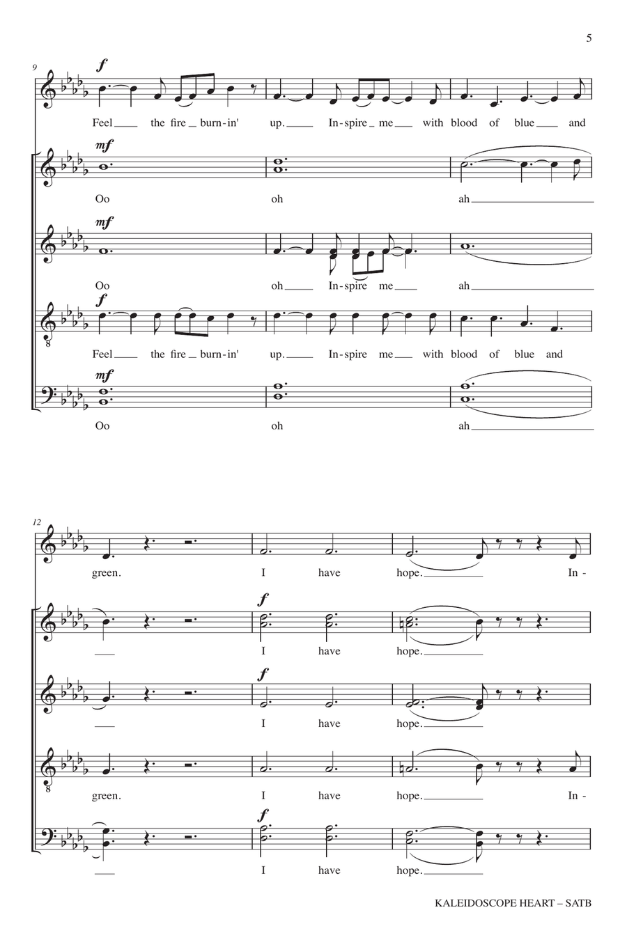 Kaleidoscope Heart (arr. Allison Girvan) 4-Part scores gallery preview page 3