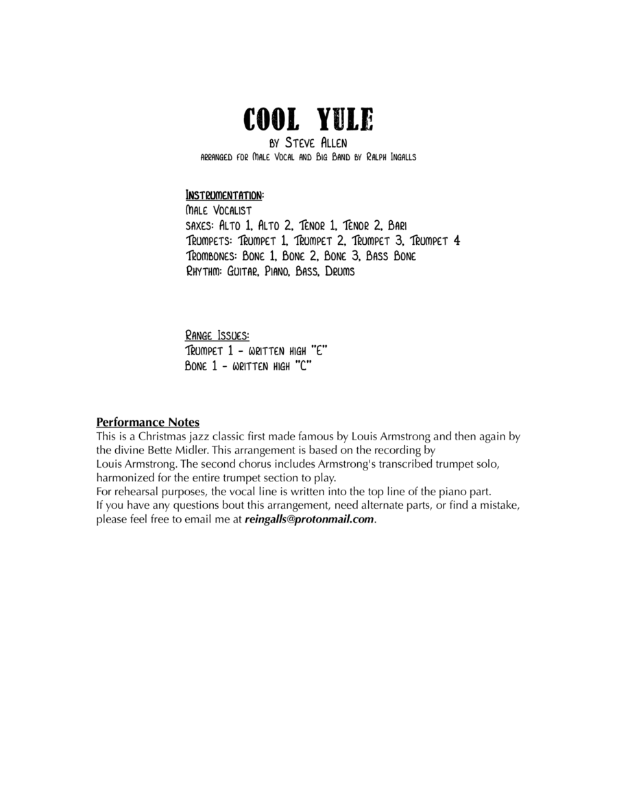 Cool Yule Jazz Ensemble scores gallery preview page 1