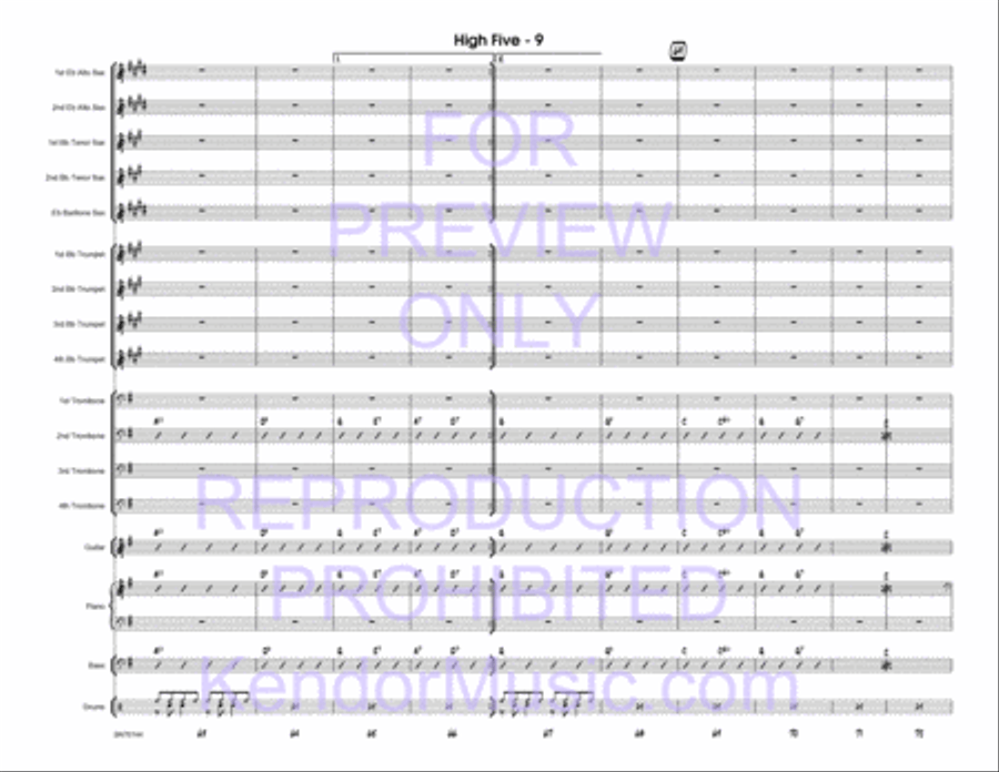 High Five (Full Score) High Five (Full Score) Jazz Ensemble scores gallery preview page 11