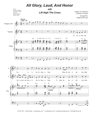 Book cover for All Glory, Laud, And Honor (with "Lift High The Cross" - (Vocal Quartet - SATB)