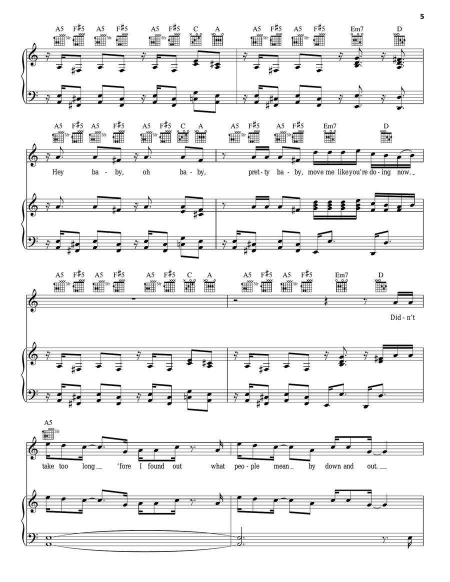 Black Dog Piano, Vocal, Guitar scores gallery preview page 5