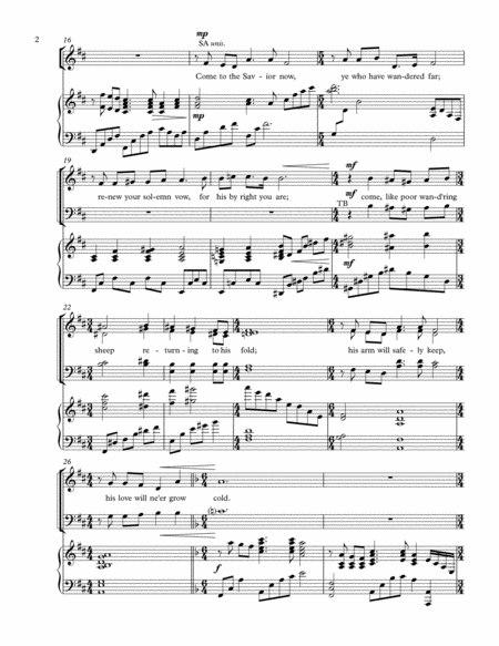 Come to the Savior Now - SATB and piano image number null