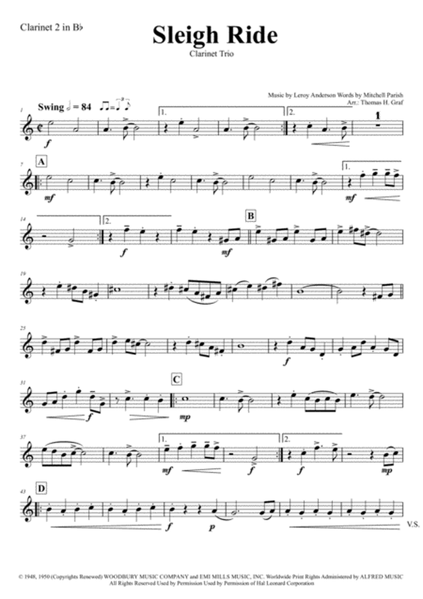 Sleigh Ride - Easy Swing - Clarinet Trio