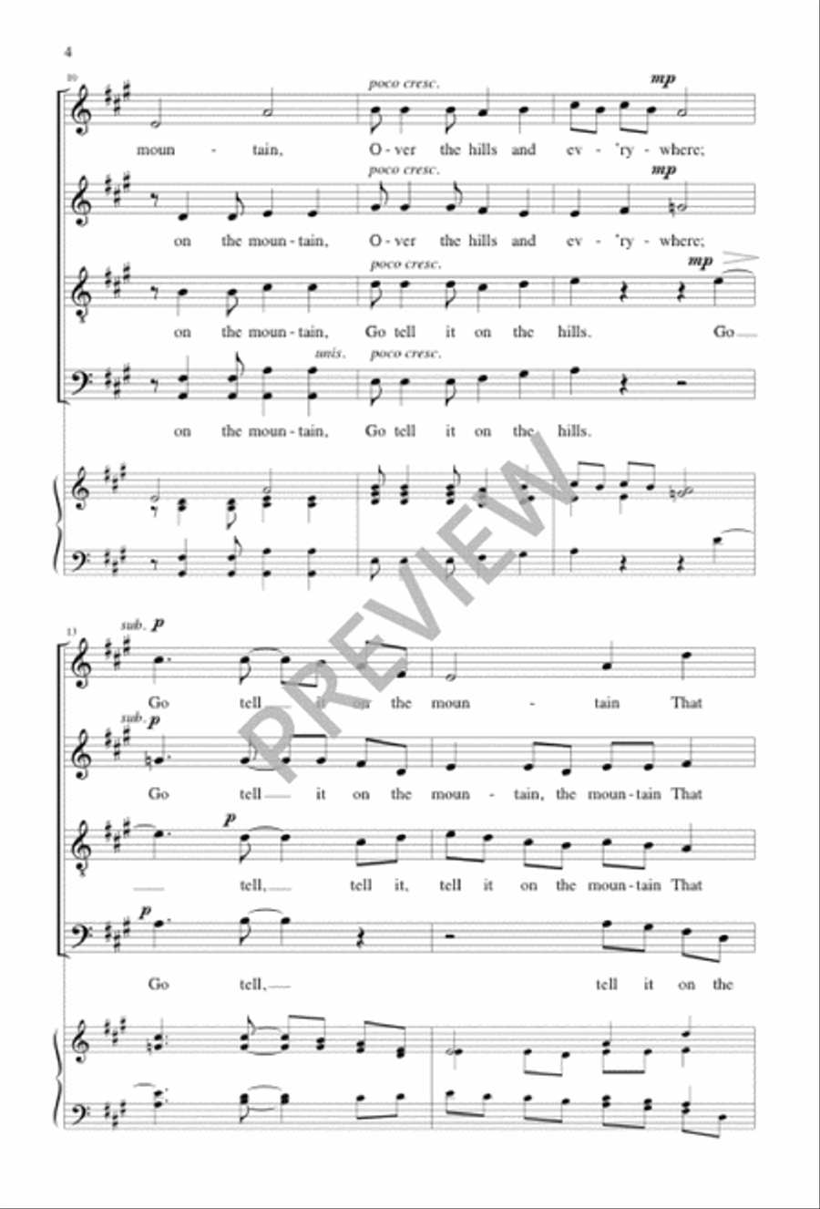 Go Tell It on the Mountain SSAATTBB scores gallery preview page 5