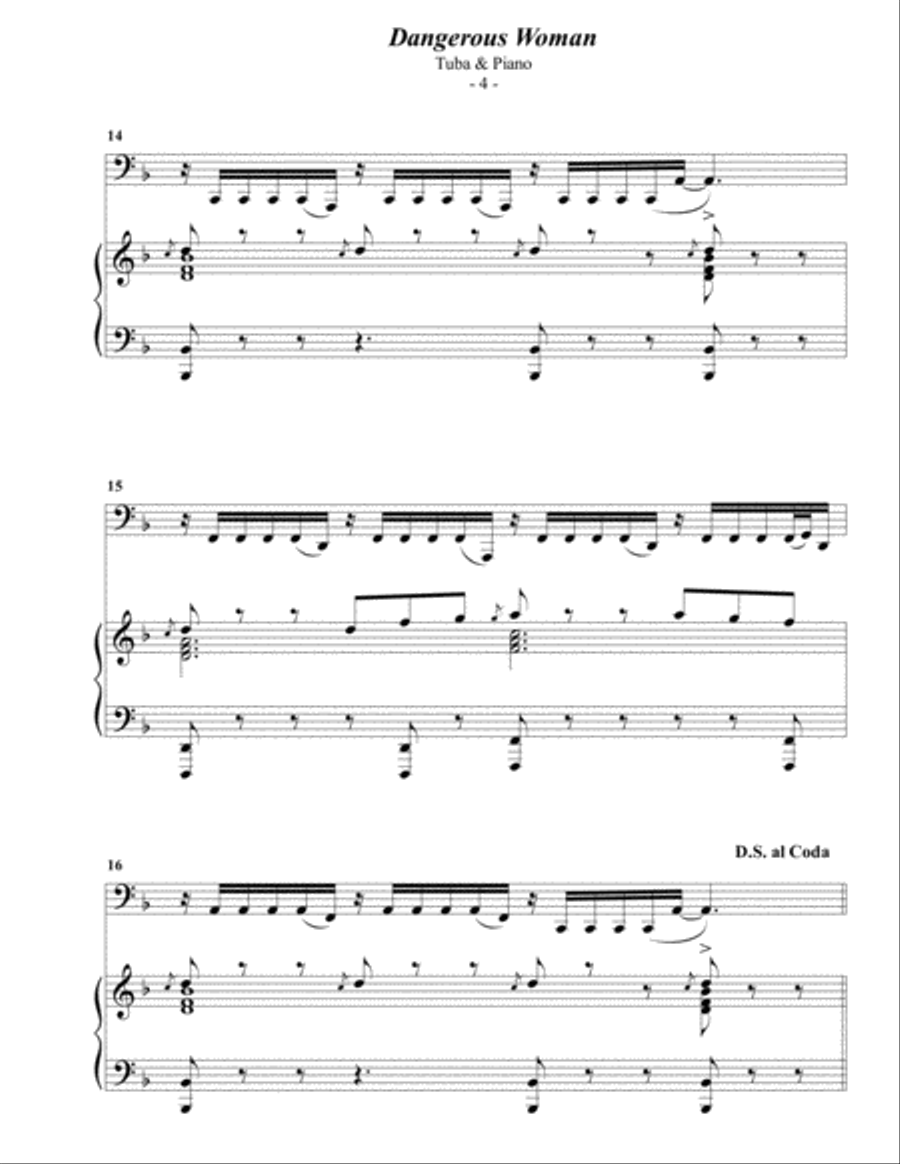 Dangerous Woman Piano scores gallery preview page 4