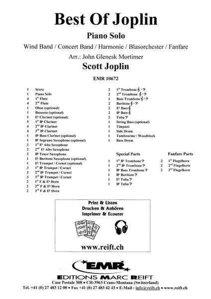 Best Of Joplin by Scott Joplin Concert Band - Sheet Music