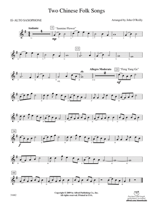 Two Chinese Folk Songs: E-flat Alto Saxophone