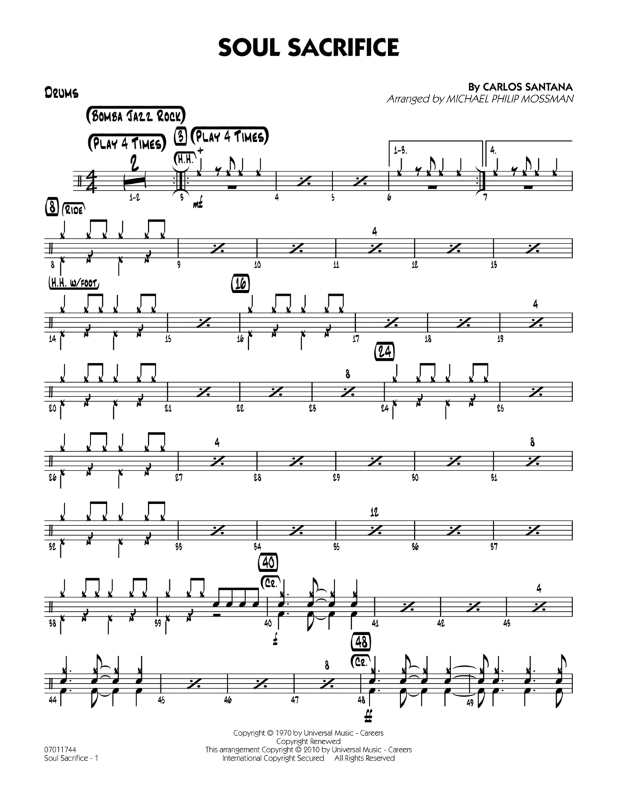 Soul Sacrifice - Drums Drums scores gallery preview page 1