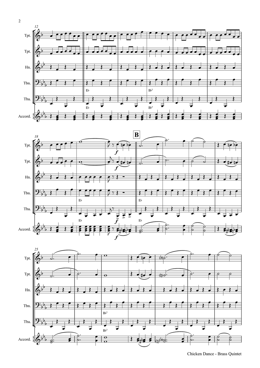 The Chicken Dance Euphonium scores gallery preview page 2