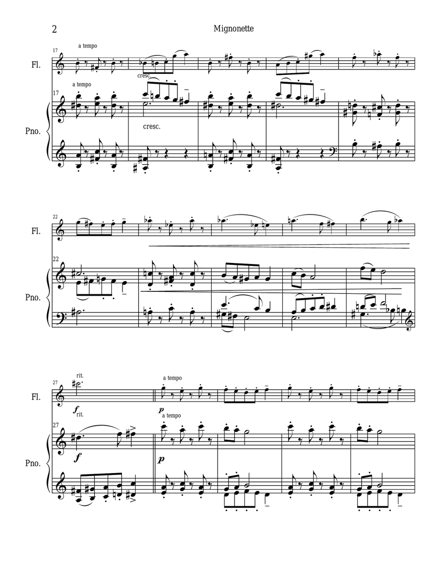 Amy Beach - Mignonette set for flute and piano Flute Solo scores gallery preview page 4
