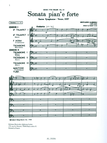Sonata Pian'E Forte - Brass Octet