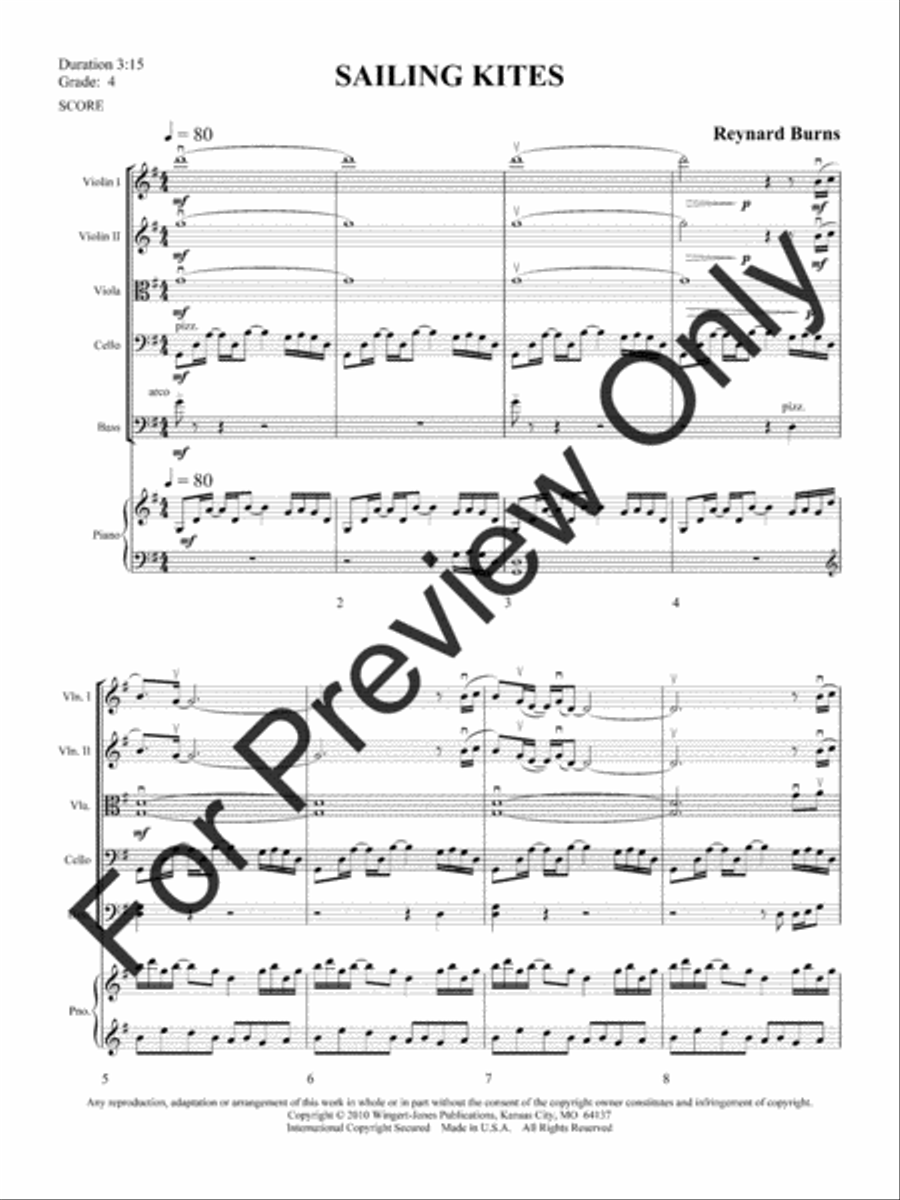 Sailing Kites (Score) String Orchestra scores gallery preview page 6