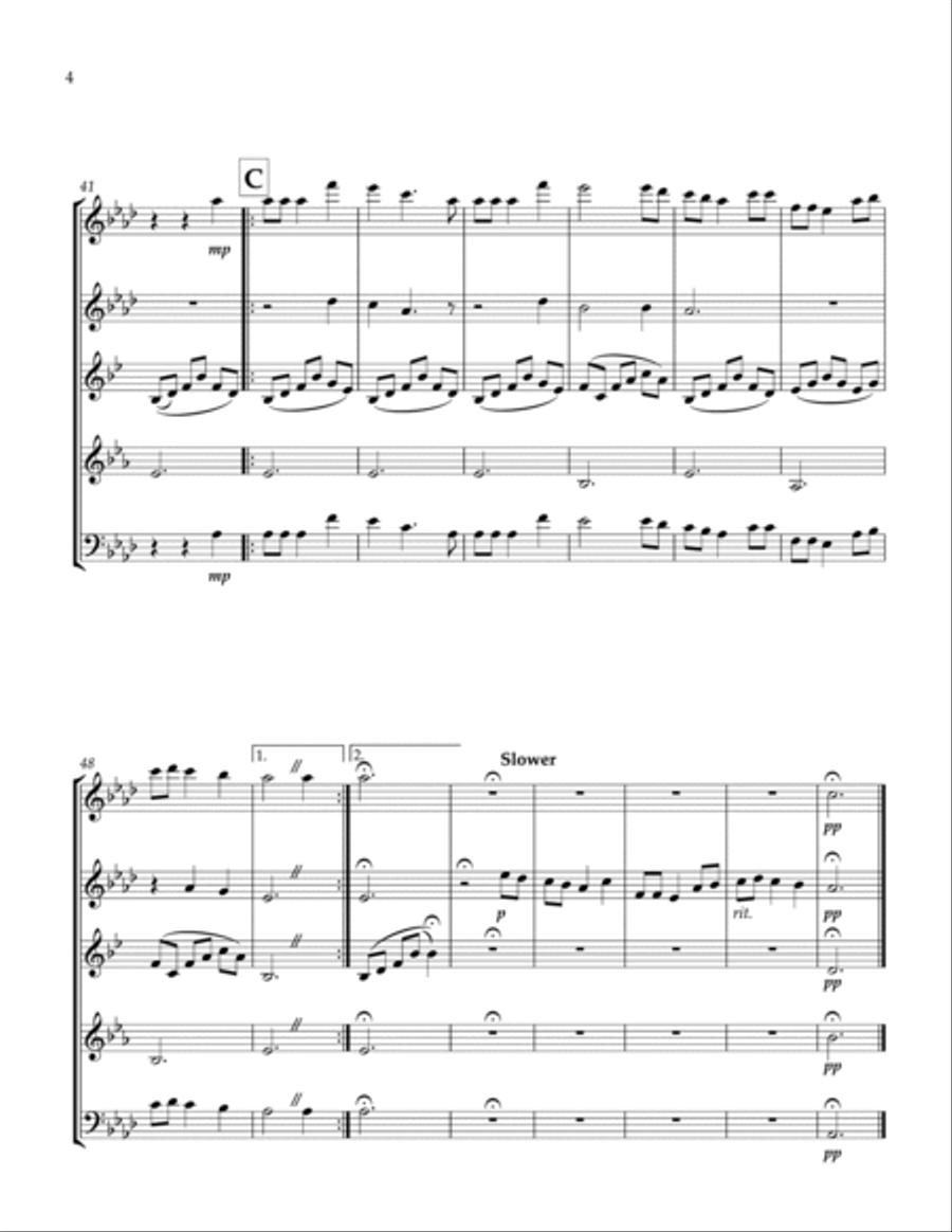 The Holly and The Ivy, for wind quintet Woodwind Quintet scores gallery preview page 6