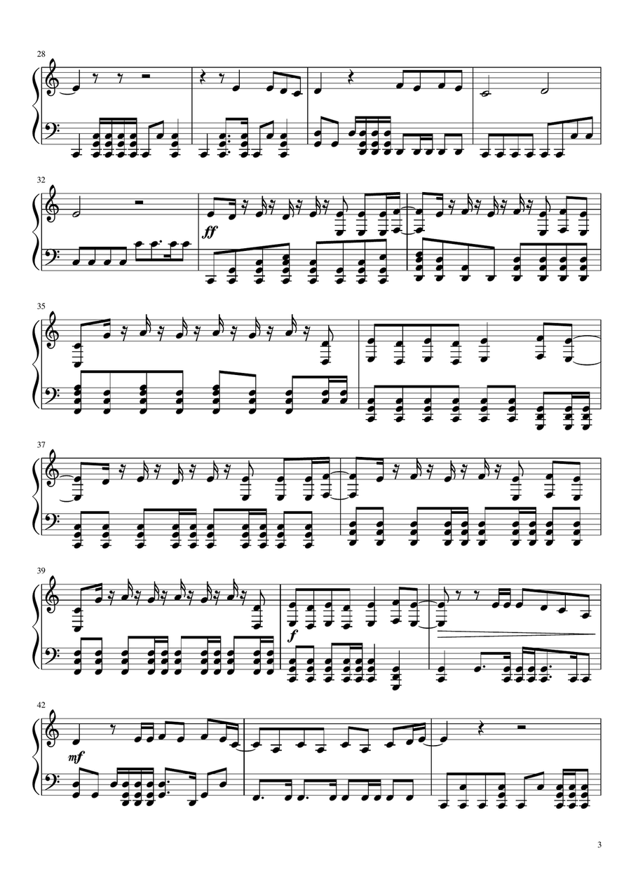 Narcotic Easy Piano scores gallery preview page 3