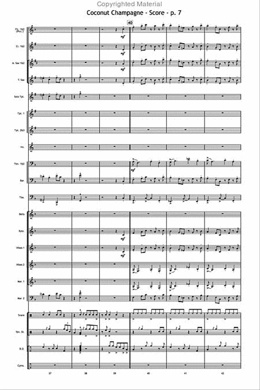 Coconut Champagne Coconut Champagne Marching Band scores gallery preview page 8