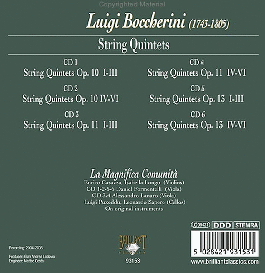 String Quintets Op 10-11-13