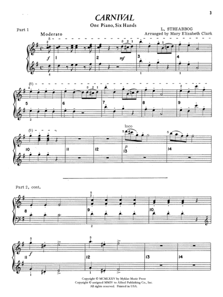 Carnival - Piano Trio (1 Piano, 6 Hands)