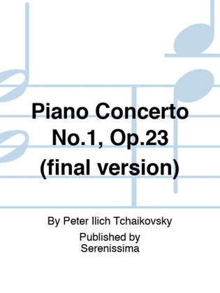 Book cover for Piano Concerto No.1, Op.23 (final version)
