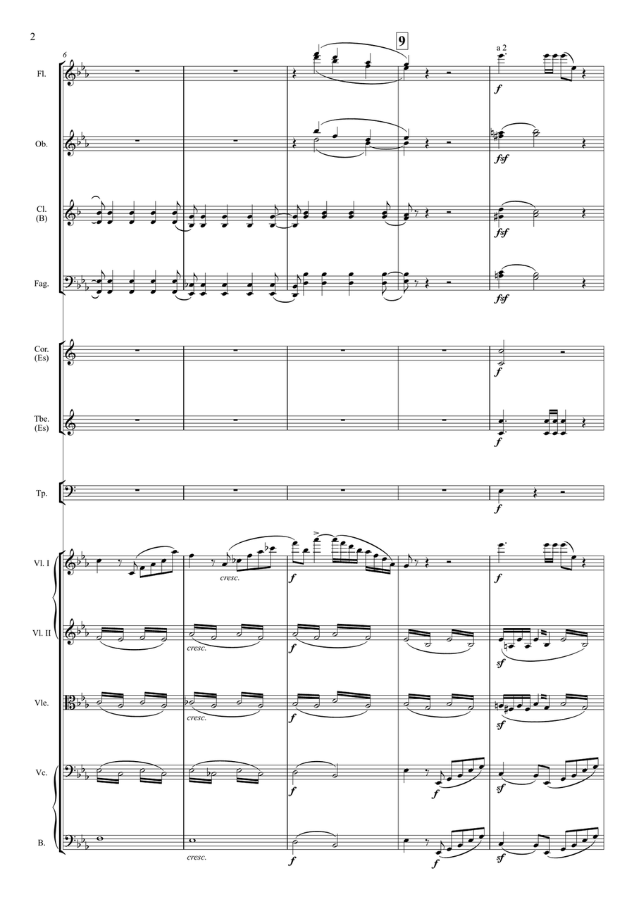 Octet in E Flat Major, Op. 20, Transcription for full orchestra by Yoon Jae Lee - Score Only Chamber Orchestra scores gallery preview page 6