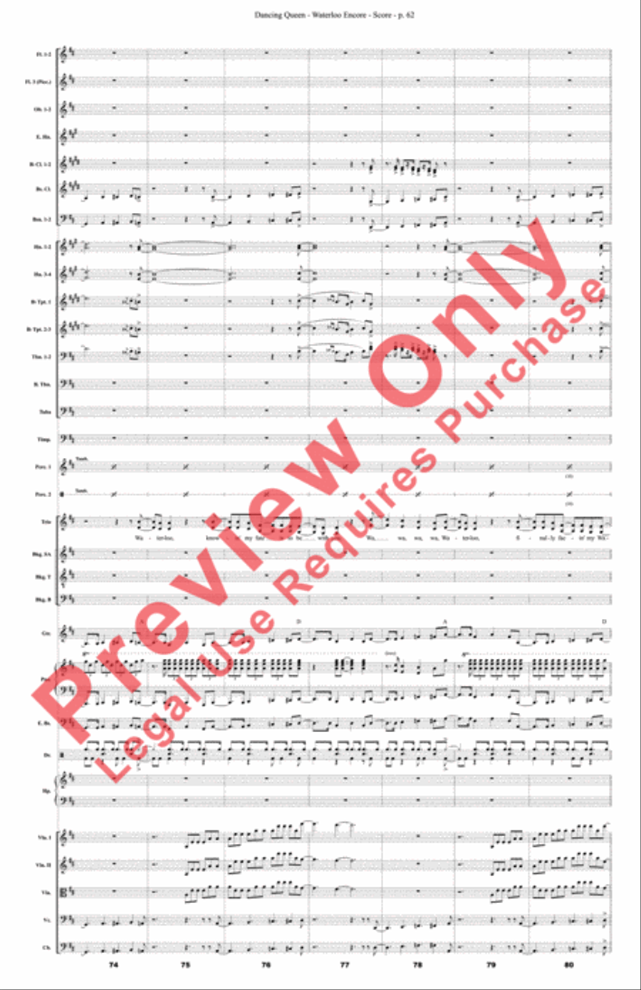 Mamma Mia! Medley Mamma Mia! Medley Full Orchestra scores gallery preview page 63
