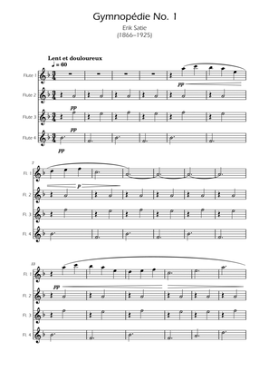 Gymnopedie No. 1 - Flute Quartet